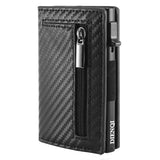 Ancient Carbon Fiber Pattern Men's Wallet Leather Multifunctional Card Holder