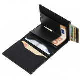 Ancient Carbon Fiber Pattern Men's Wallet Leather Multifunctional Card Holder