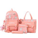 Backpack Primary School Girls Schoolbag Women's Four-piece Set