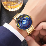 Quartz Watch Trendy Cool Blue Starry Dial
