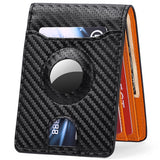 Carbon Fiber Leather Wallet Tracker Men