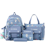 Backpack Primary School Girls Schoolbag Women's Four-piece Set