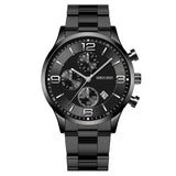 Fashion Numbers Three-eye Calendar Men's Watch