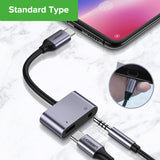 Type C Charging Headphone Adapter 2-In-1 Typc To 3.5 Interface Converter Applicable