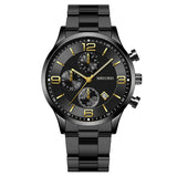 Fashion Numbers Three-eye Calendar Men's Watch