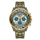 Vintage Engraving Quartz Multi-function Men's Watch