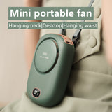 Hanging Neck Fan Lazy No Leaf Fan Hanging Waist USB High Wind Power Display Hanging Neck Small Fan