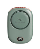 Hanging Neck Fan Lazy No Leaf Fan Hanging Waist USB High Wind Power Display Hanging Neck Small Fan