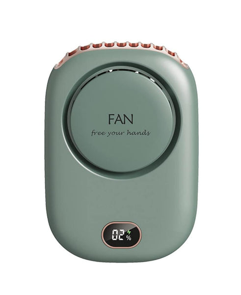 Hanging Neck Fan Lazy No Leaf Fan Hanging Waist USB High Wind Power Display Hanging Neck Small Fan